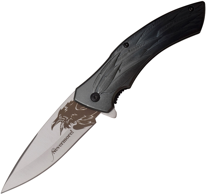 Dark Side DSA054BG Raven Linerlock A/O Knife, Gray