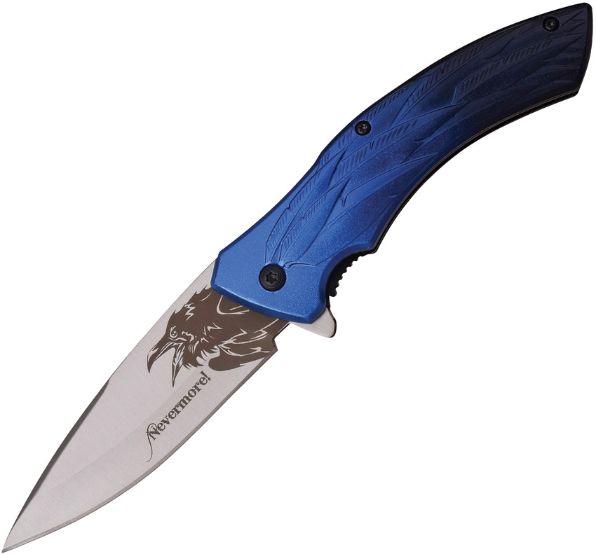 Dark Side DSA054BL Raven Linerlock A/O Knife, Blue
