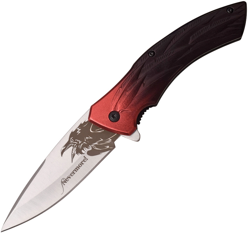 Dark Side DSA054BR Raven Linerlock A/O Knife, Red