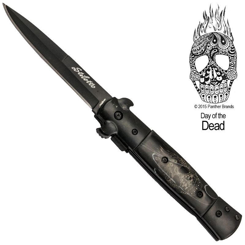 Day of the Dead Godfather Knife Black and White