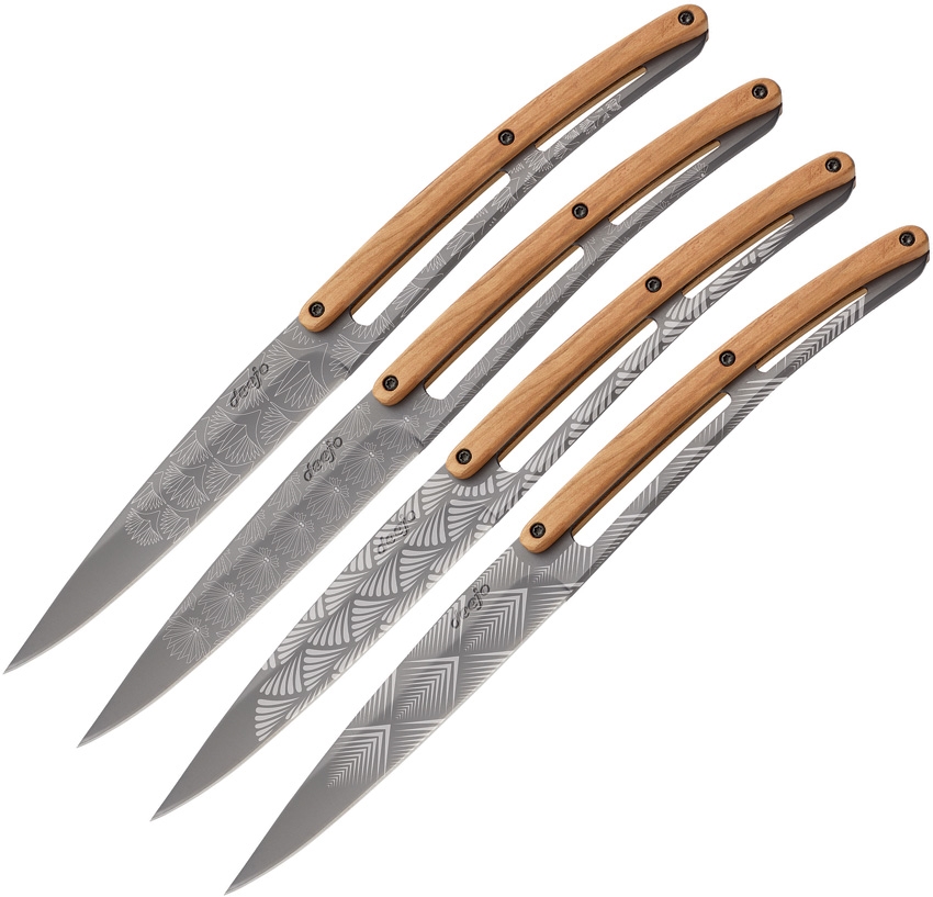 Deejo DEE4FB012 Steak Titanium Art Deco Knives