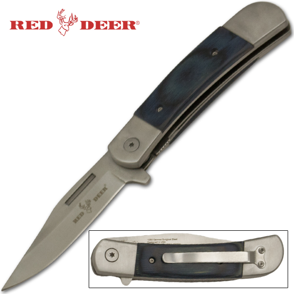 Deer Hunting Spring Assisted Knife, Blue