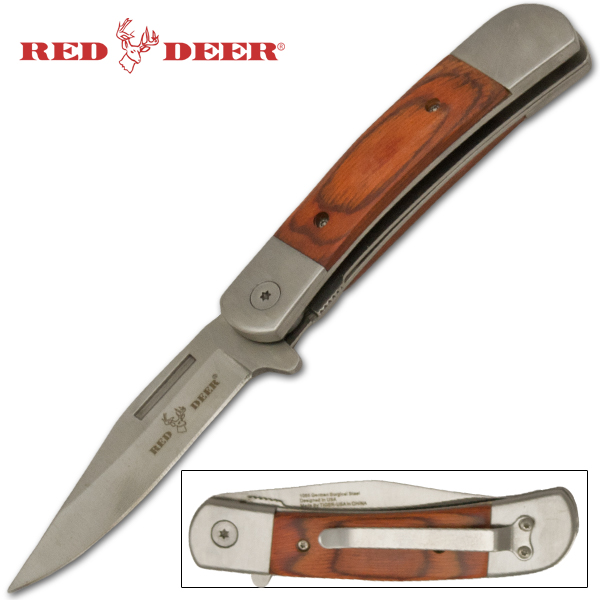 Deer Hunting Spring Assisted Knife, Brown