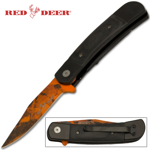 Deer Hunting Spring Assisted Knife, Orange