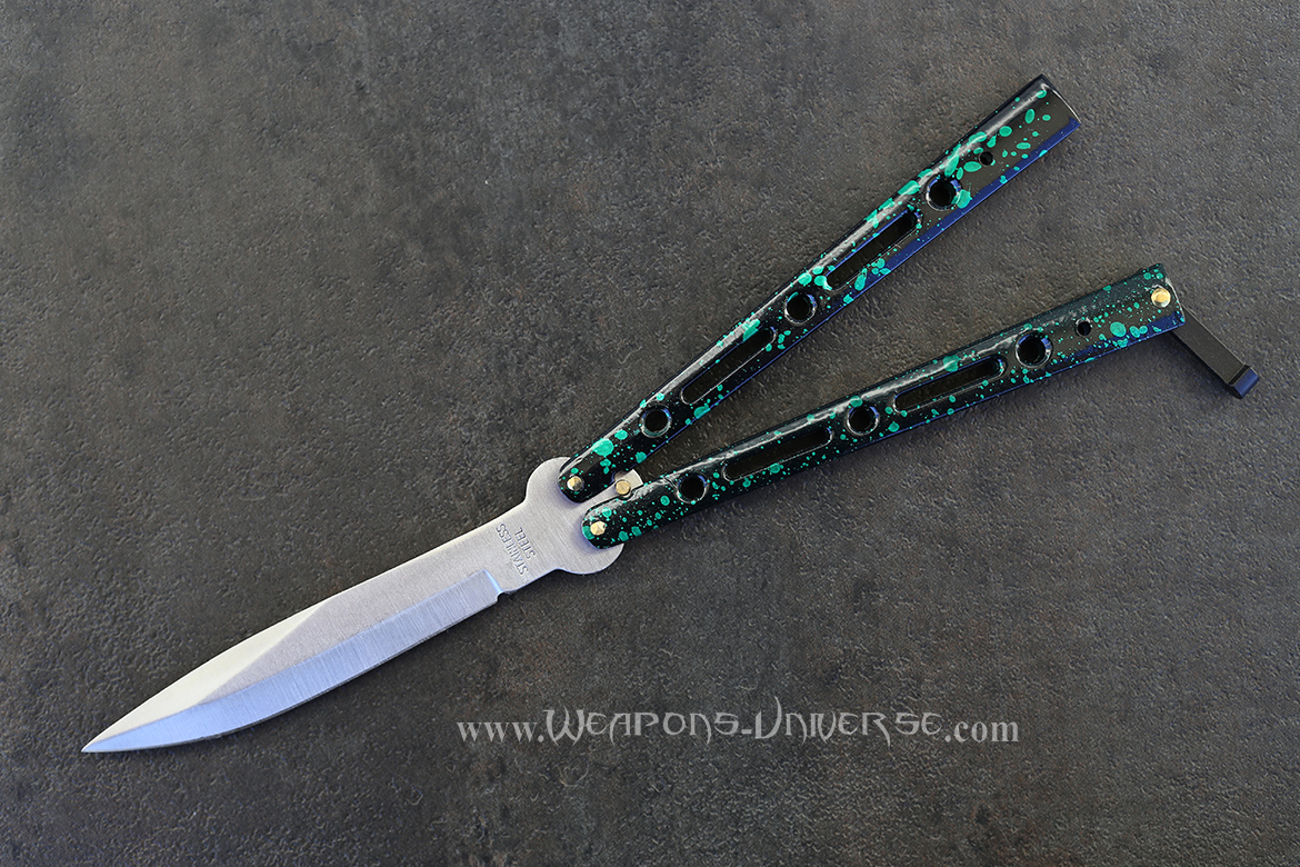 Deluxe Butterfly Knife, Green Grunge