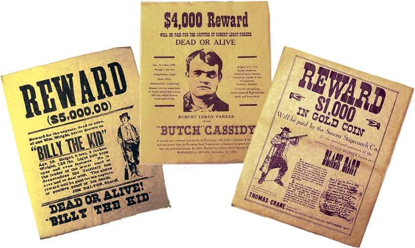 Denix DX091 Old West Wanted Poster Set