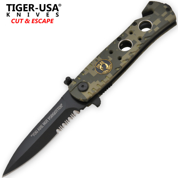 Digital Camo POW Tactical Action Spring Assisted Folding Knife