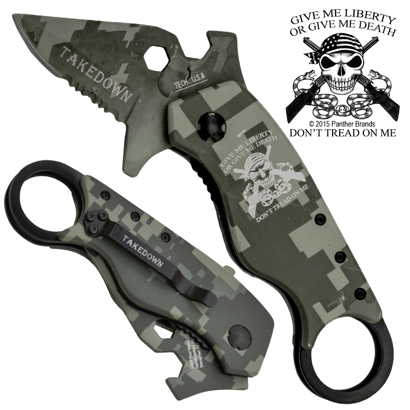 Don't Tread On Me Man Kombat Tech Spring Assisted Knives
