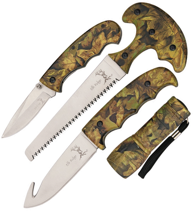 Elk Ridge ER273CA Hunting Set Orange Knives
