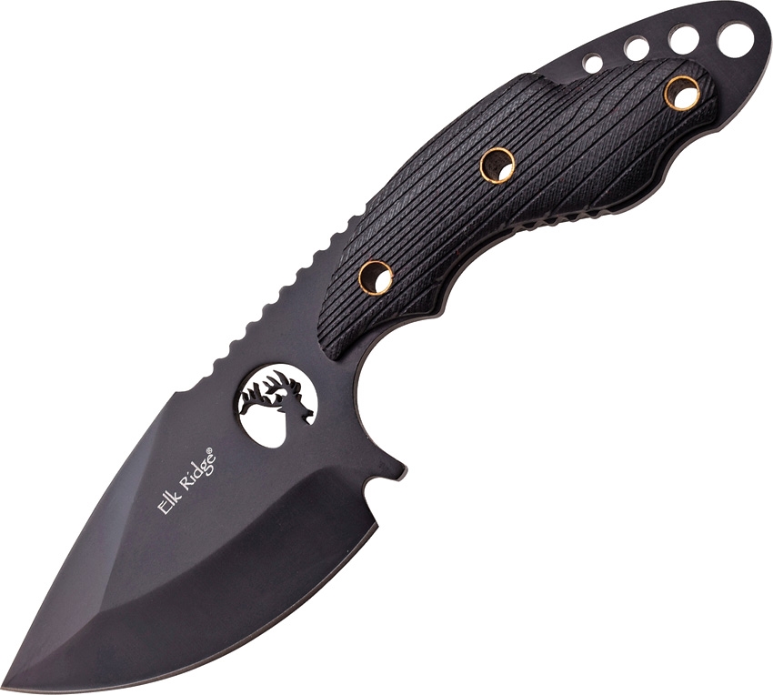 Elk Ridge ER528BK Fixed Blade Hunter G-10 Knife, Black