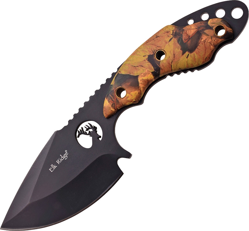 Elk Ridge ER528CA Fixed Blade Hunter Knife, Camo