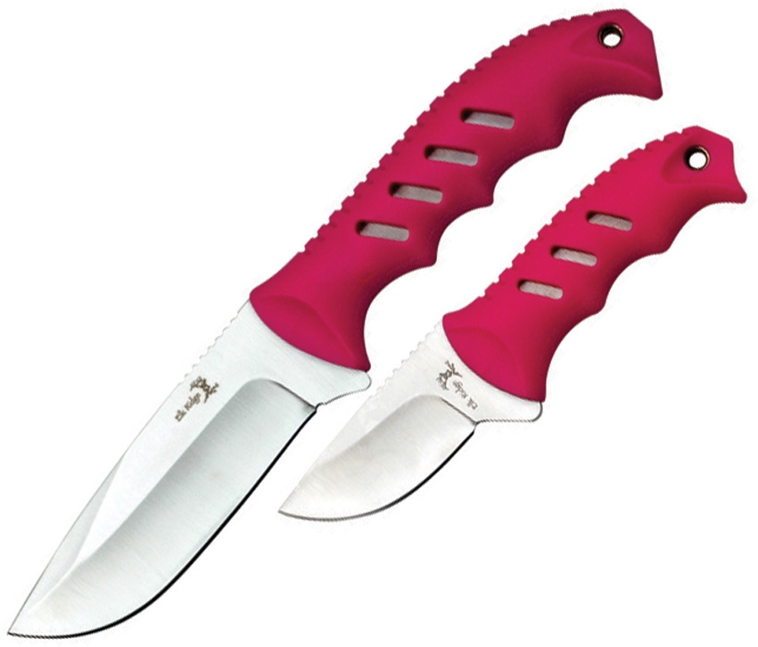 Elk Ridge ER532PK Fixed Blade Set Knives, Pink