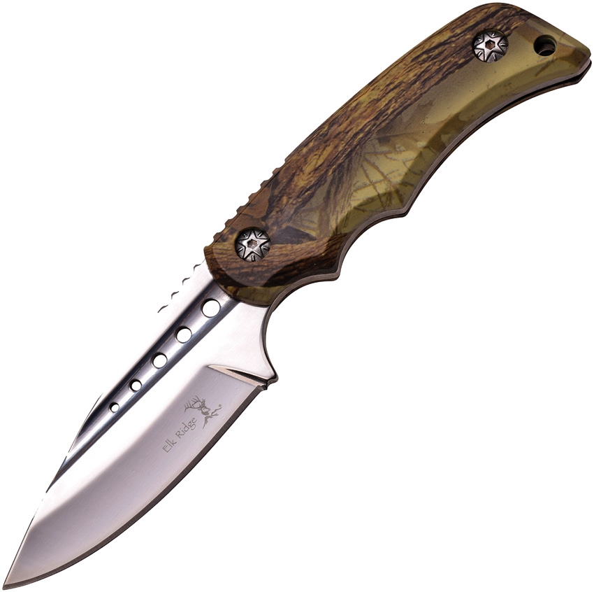 Elk Ridge ER535BC Fixed Blade Knife, Camo