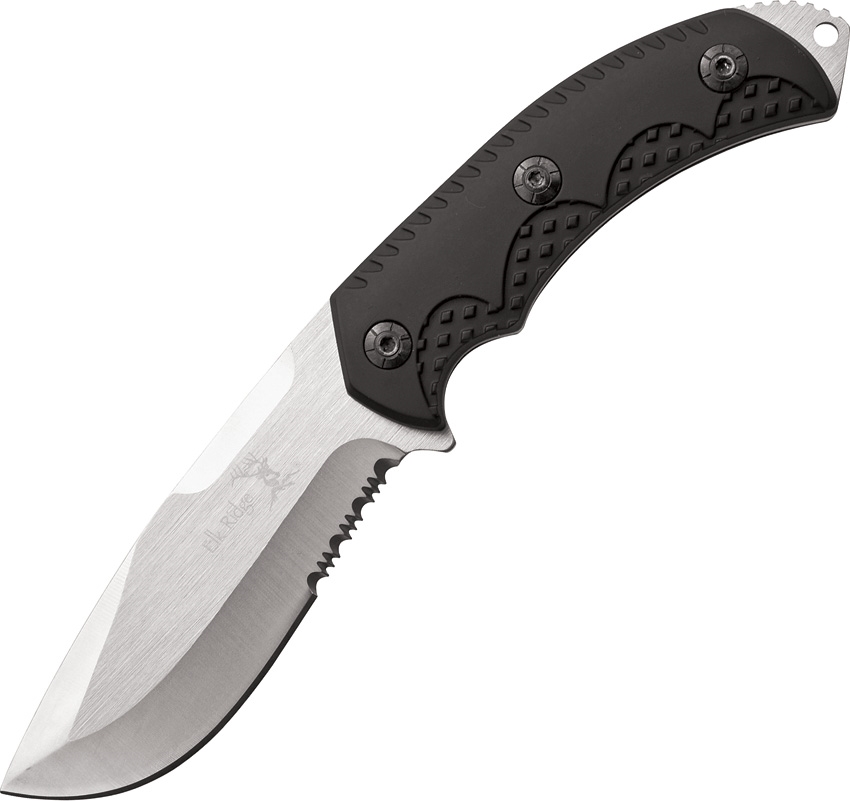 Elk Ridge ER537BK Fixed Blade Hunter Knife, Black
