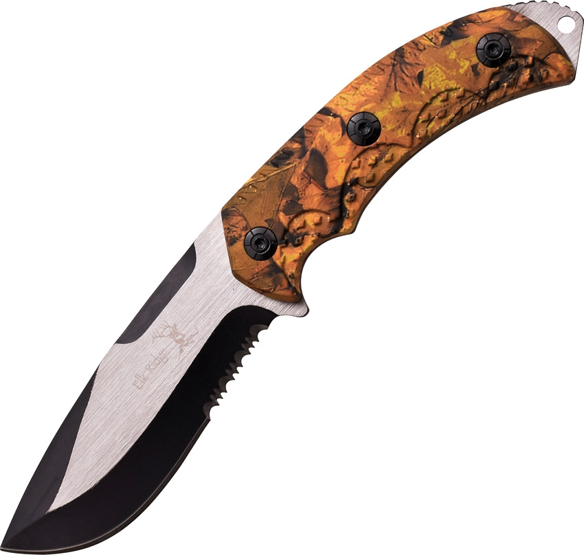 Elk Ridge ER537JC Fixed Blade Hunter Knife, Jungle Camo