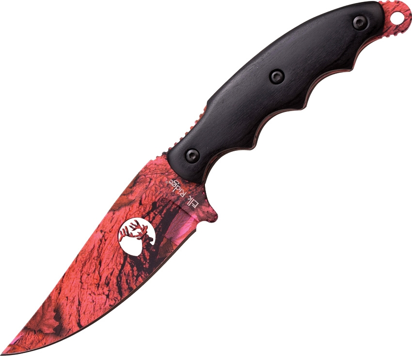 Elk Ridge ER542PC Fixed Blade Knife, Pink Camo