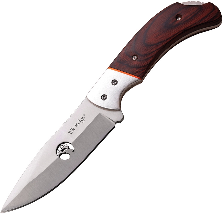 Elk Ridge ER554WD Fixed Blade Drop Point Knife, Brown