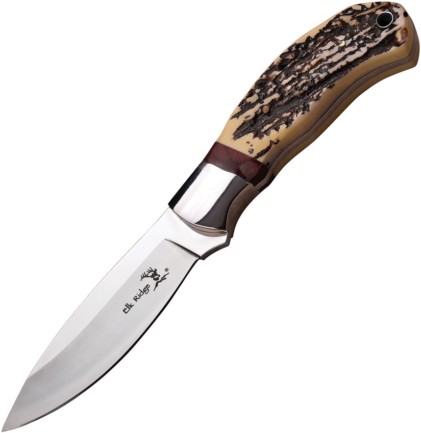 Elk Ridge ER565JB Fixed Blade Knife, Jigged Bone