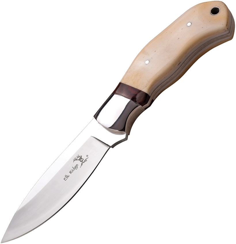 Elk Ridge ER565WB Fixed Blade Knife, White Bone