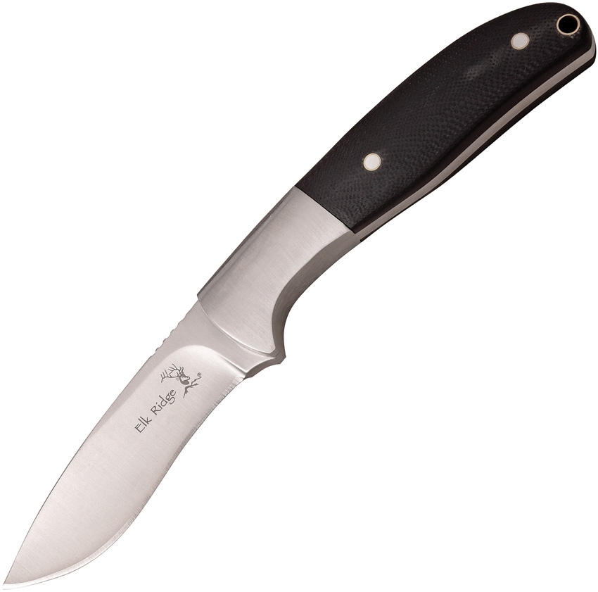 Elk Ridge ER567CP Fixed Blade Pakkawood Knife, Black