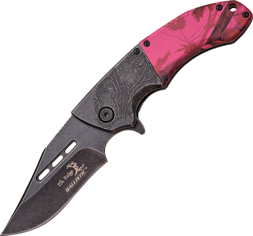Elk Ridge ERA006PC Linerlock A/O Knife, Pink