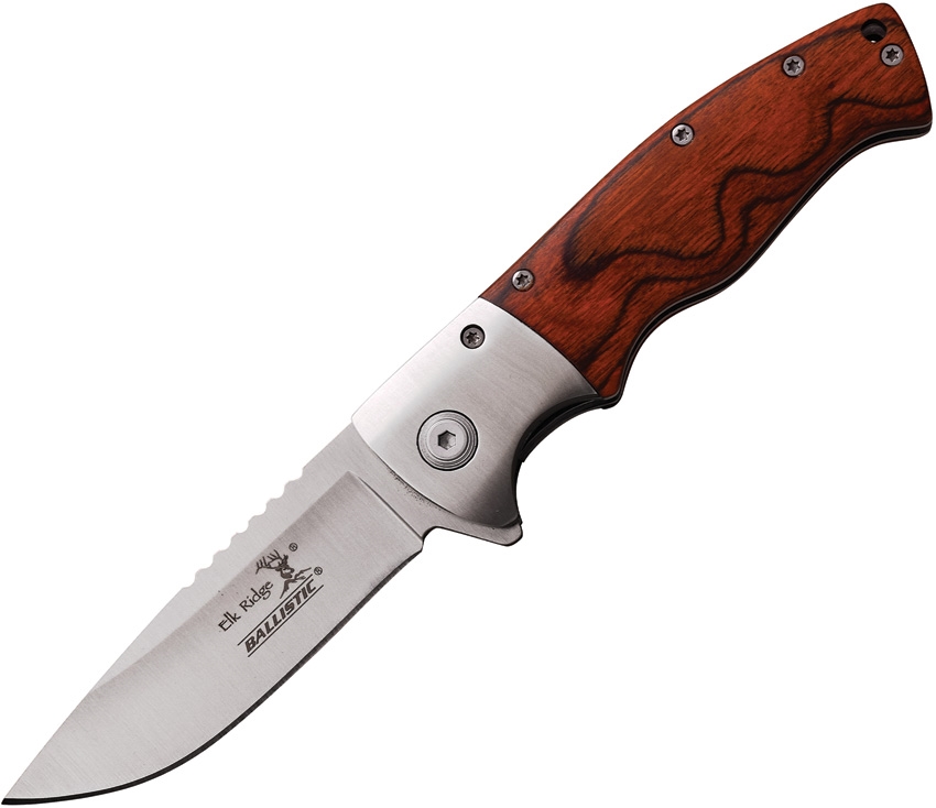 Elk Ridge ERA010SPW Linerlock A/O Knife, Pakkawood