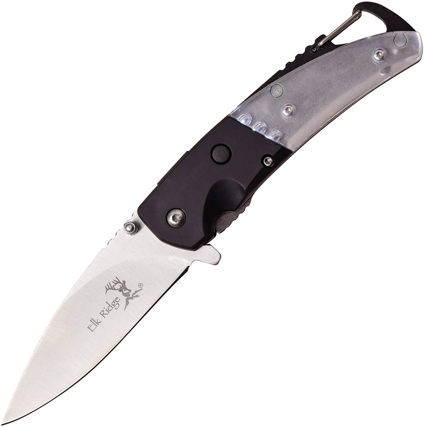 Elk Ridge ERA157BK LED Linerlock A/O Knife, Black