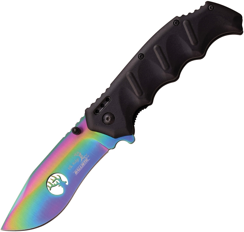 Elk Ridge ERA158RB Linerlock A/O Knife, Rainbow