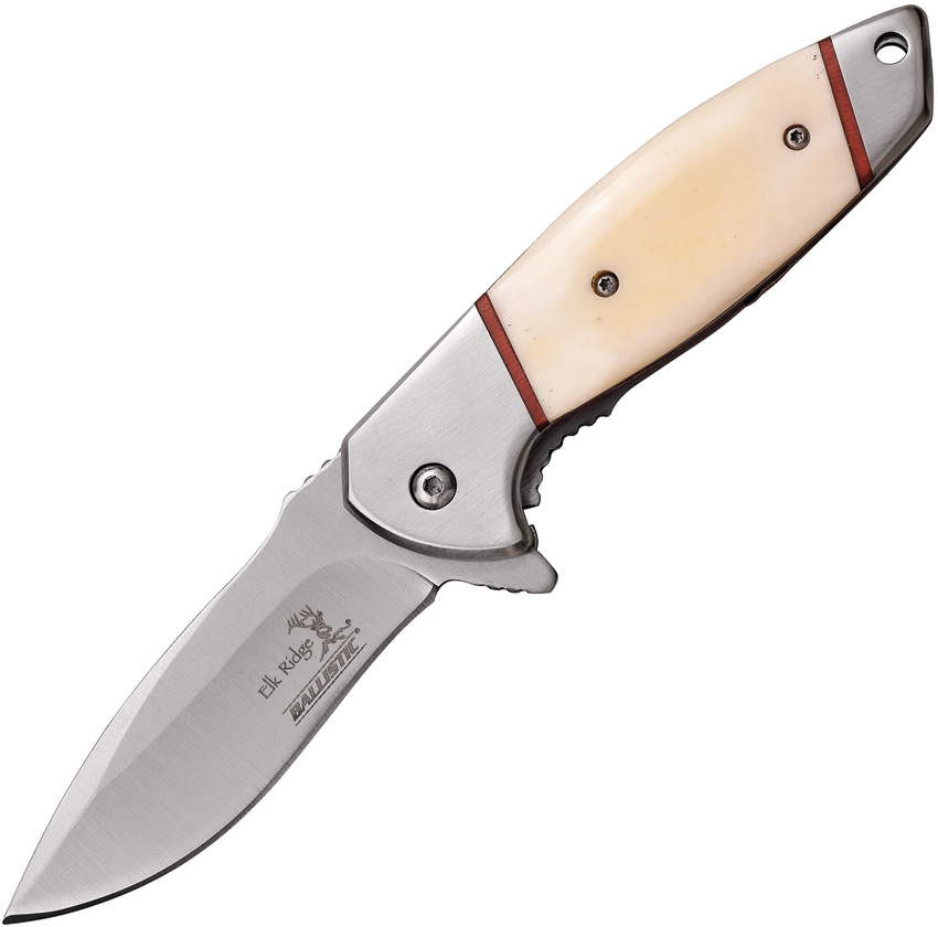 Elk Ridge ERA163BN Framelock A/O Knife, White Bone