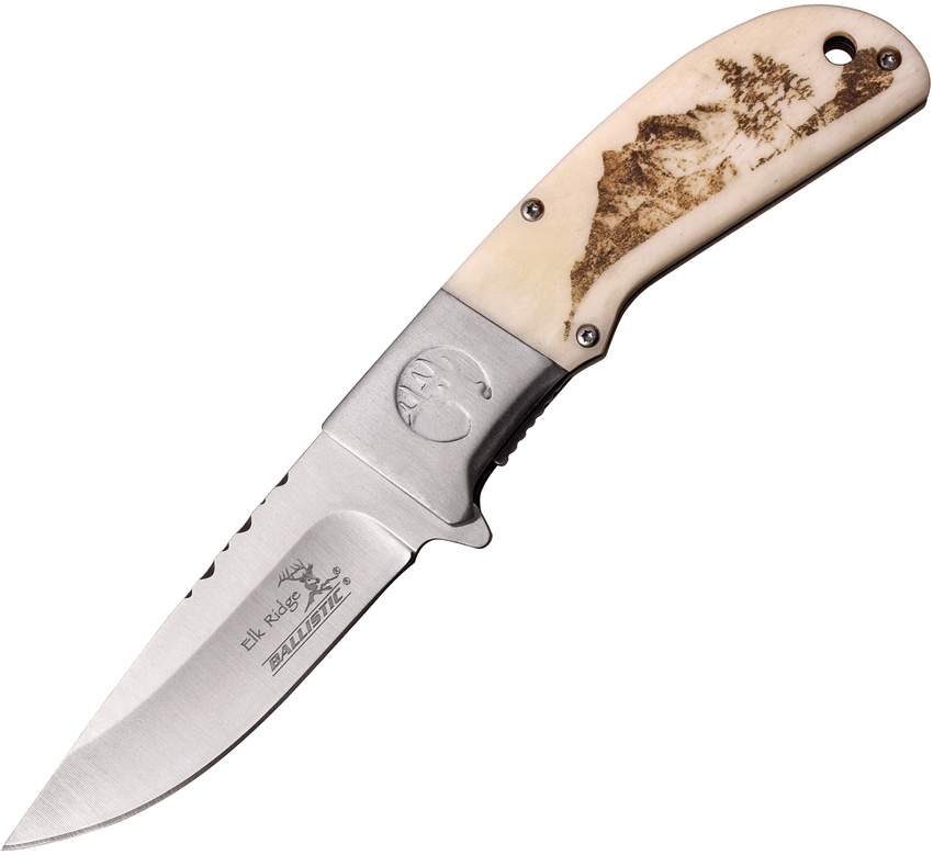Elk Ridge ERA168BN Linerlock A/O Knife, White Bone