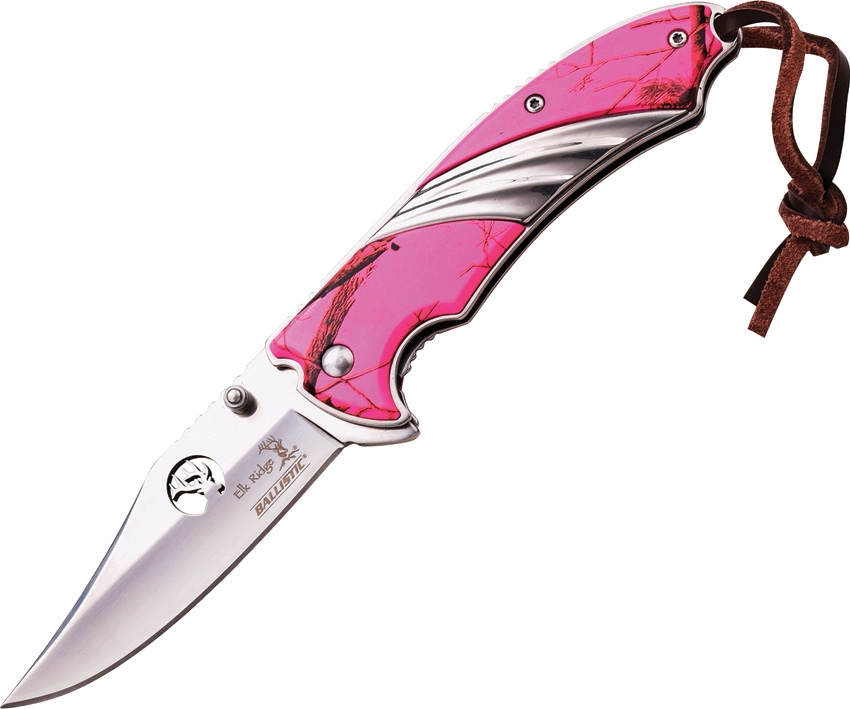 Elk Ridge ERA540PC Linerlock A/O Knife, Carbon, Fiber, Pink