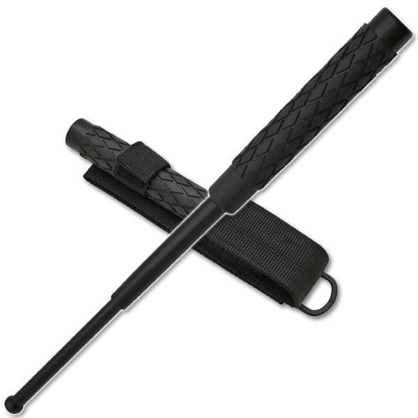 16 Inch Telescopic Rubber Handle SOLID STEEL MULTI-TOOL BATON with Nylon Holster