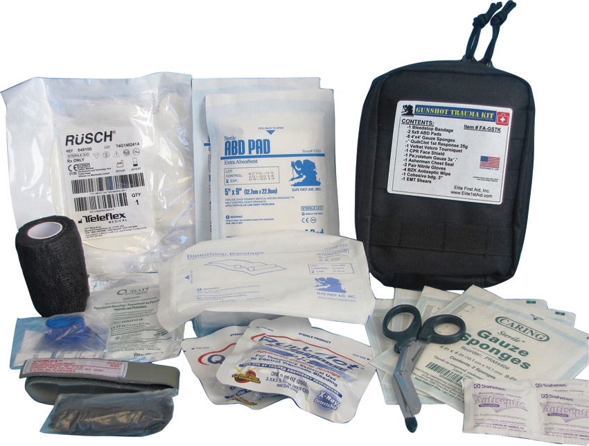 First Aid FAGSTK Gunshot Trauma Kit Black