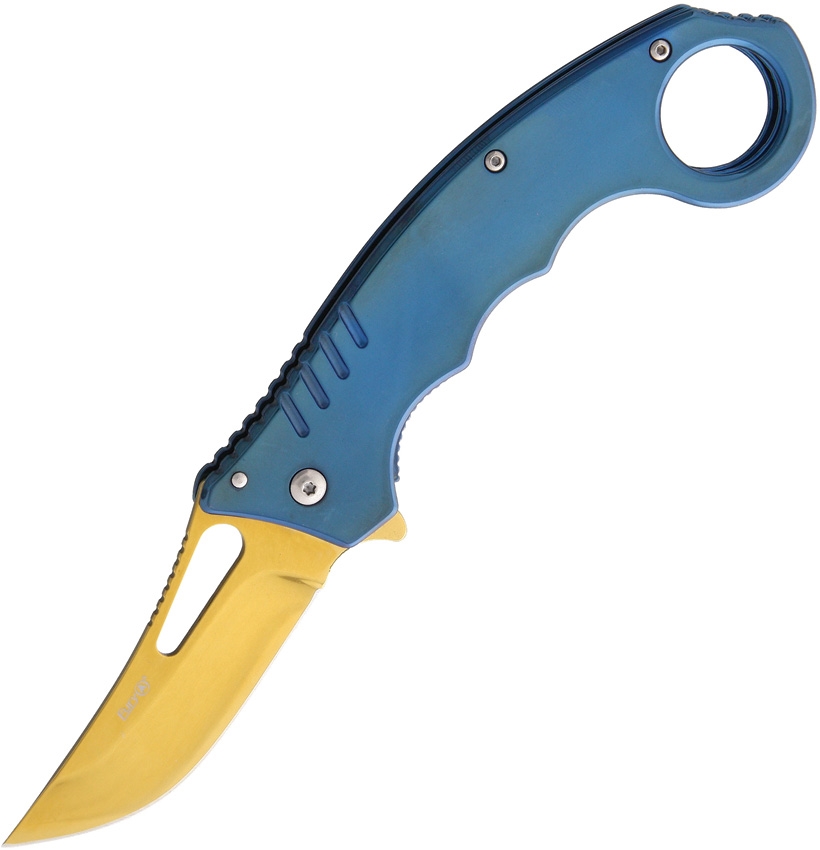 Fury FY32357 Titanium Linerlock A/O Knife, Blue