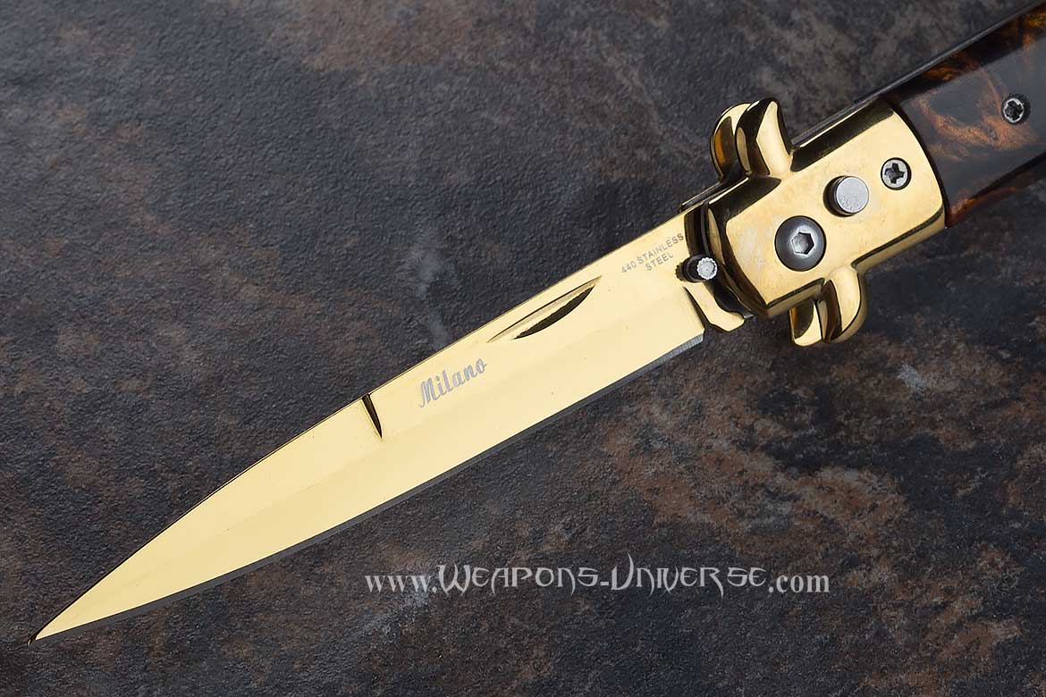 Gold Switchblade Knife