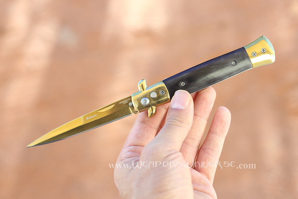 Gold Sun Switchblade Automatic Knife