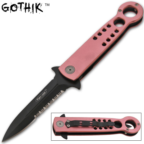 Gothik Spring Assisted Knife, Pink