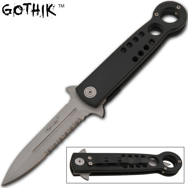 Gothik Spring Assisted Knife, Silver