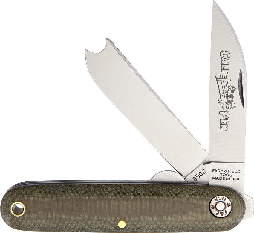 Great Eastern GEC350217 Farm And Field OD Knife, Green Linen