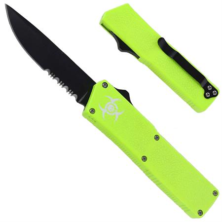 Green Hazardous Plague Lightning OTF Knife