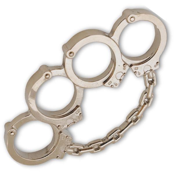 Handcuffs Brass Knuckles, Silver