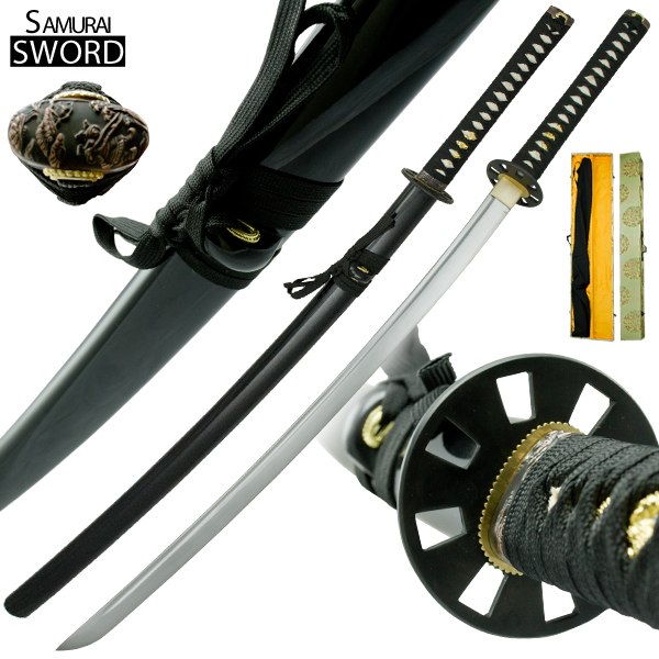 Handmade Engraved Sun Katana Samurai Sword Set
