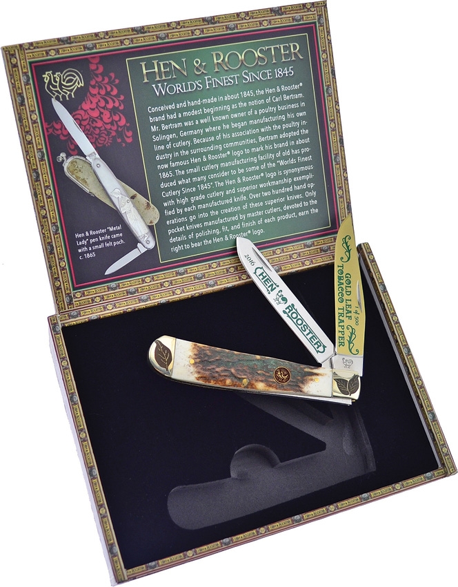Hen and Rooster HR312DSGLB Trapper Stag Gift Box Knife