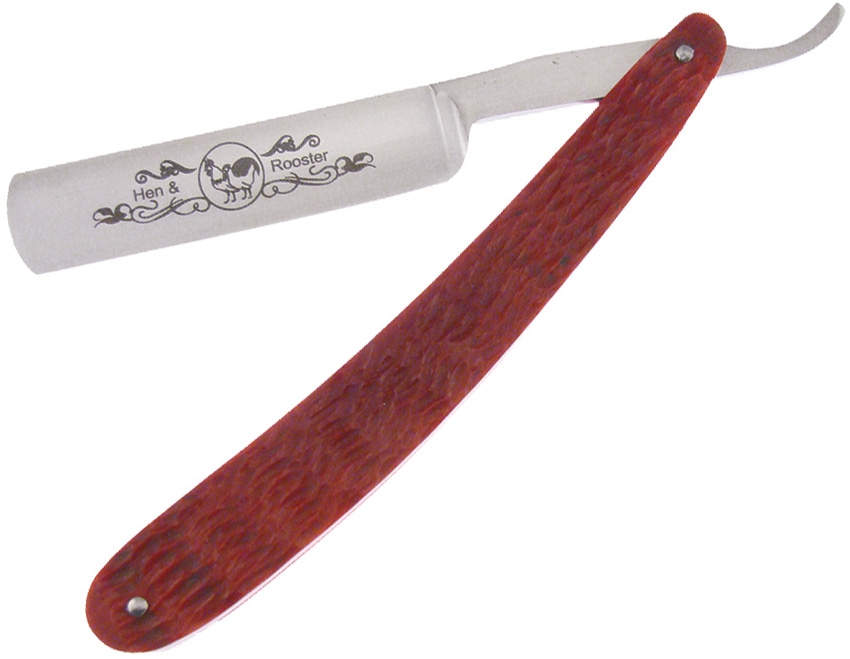 Hen and Rooster HR401RPB Straight Razor Red Pick Bone