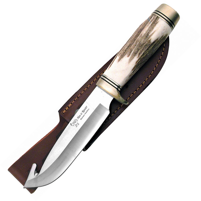 Hen and Rooster HR4802 Stag Bowie Guthook Knife