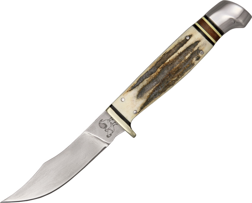Hen and Rooster HR5048DM Stag Damascus Bowie Knife