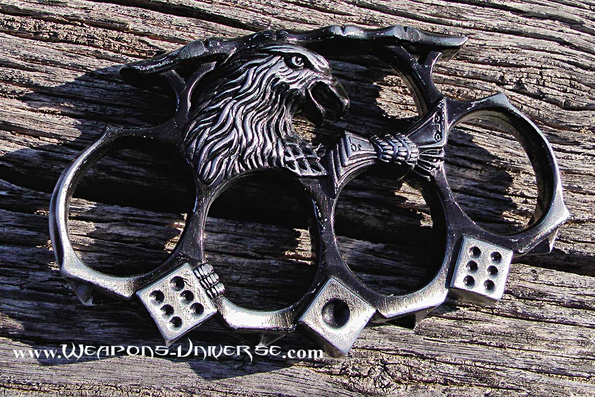 High Roller Brass Knuckles, Antique Silver