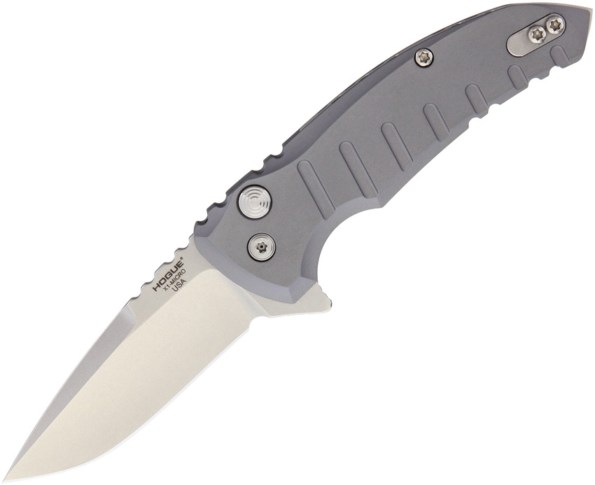 Hogue HO24172 X1 Micro Button Lock Knife, Matte Gray