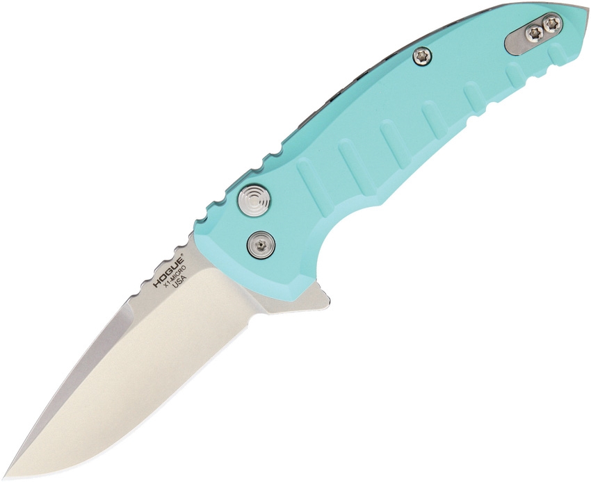 Hogue HO24173 X1 Micro Button Lock Matte Knife, Blue