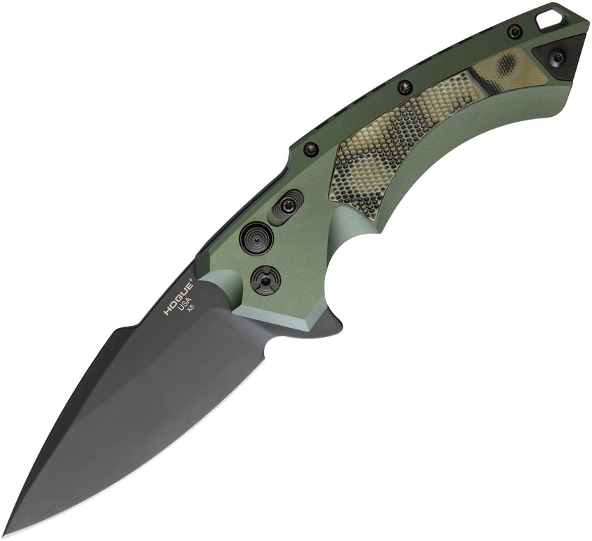 Hogue HO34558 X5 Button Lock Knife, Green